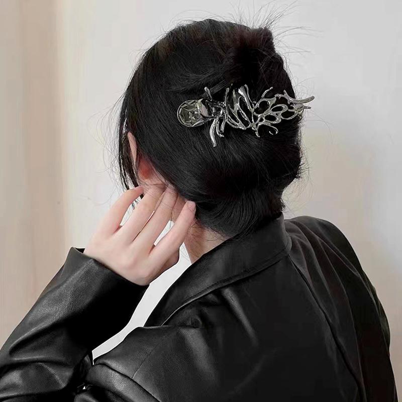 1 шт. металлический зажим для волос, нескользящий, персональный зажим в виде акулы, жидкий, выдолбленный, крепкий, захватывающий волосы, зажим в виде утконоса