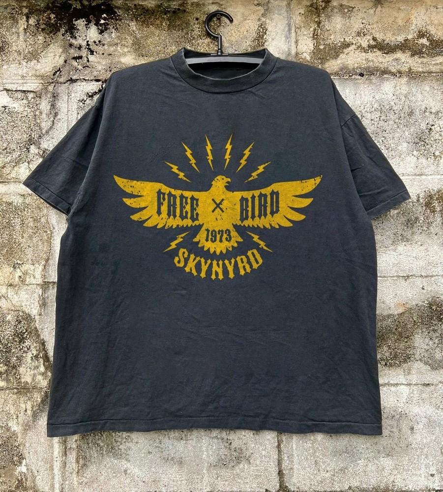 Lynyrd Skynyrd Free Bird 1973 T-shirt Unisex Black Cotton T-shirt Size S-5XL