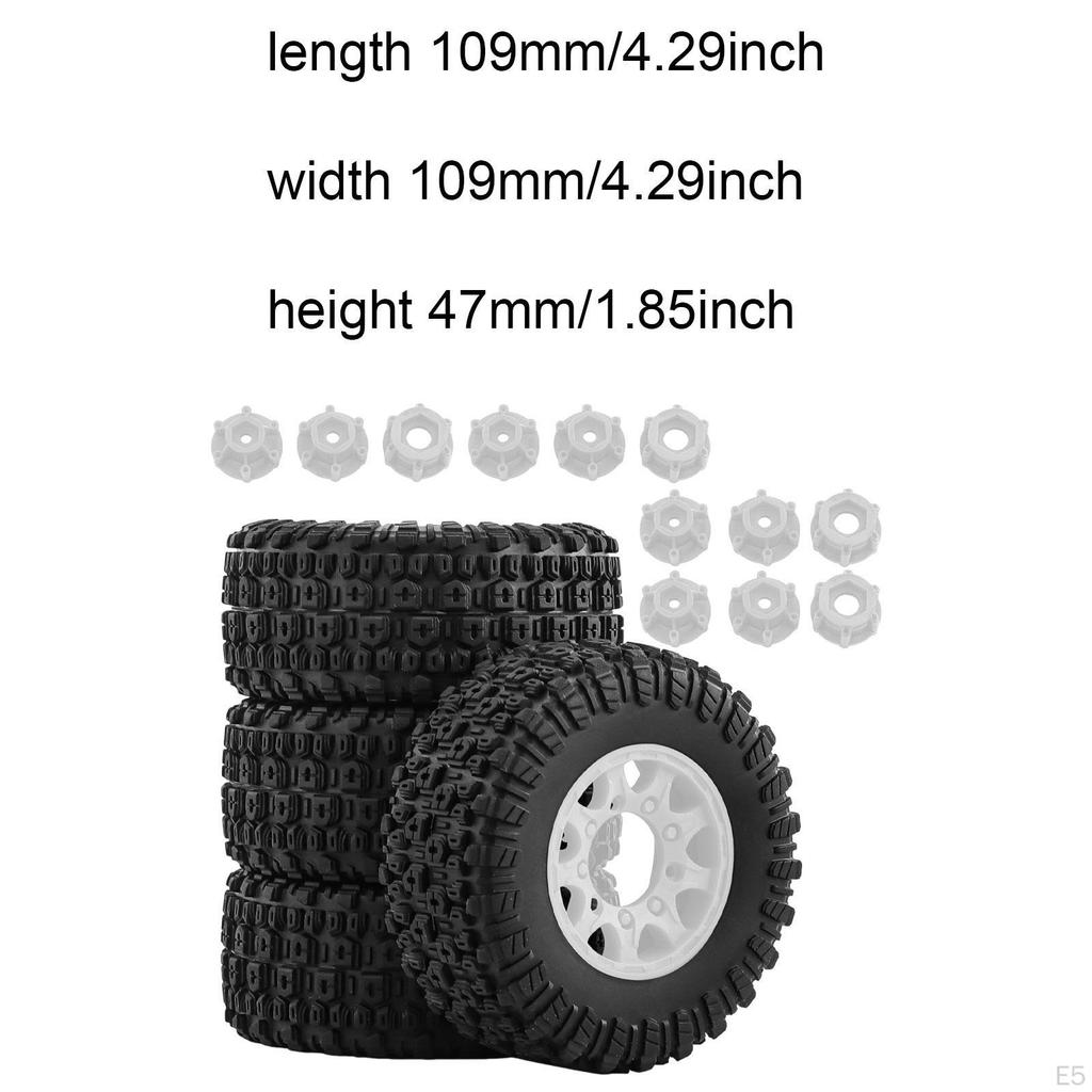 4 Pieces 1/10 RC Short Course Truck Tires and Wheels Accessory Rubber Sturdy Portable Car Part