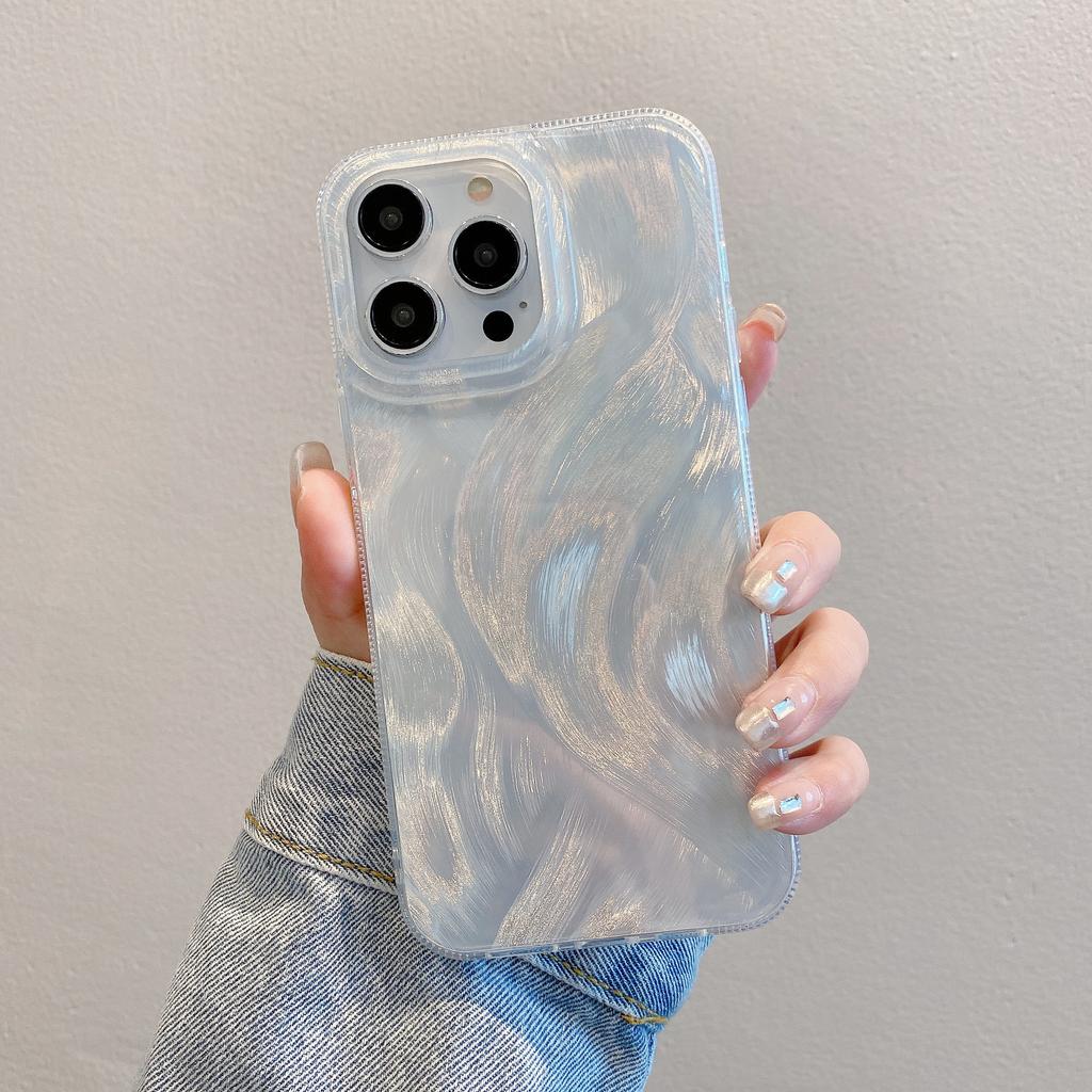 Подходит для Apple 15Pro Laser Feather Shell Защитный чехол IPhone14 Silver Hard Shell X 16 Мягкий край Чехол для мобильного телефона