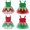 Kids Girls Shiny Sequin Sleeveless Cosplay Costumes Tutu Dress Leotard Dance Dress
