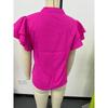 Women's Shirt Summer New V-neck Casual Ruffled Short Sleeve Solid Color Loose Shirt Tops Women Elegant Fashion Casual Women's Blouses