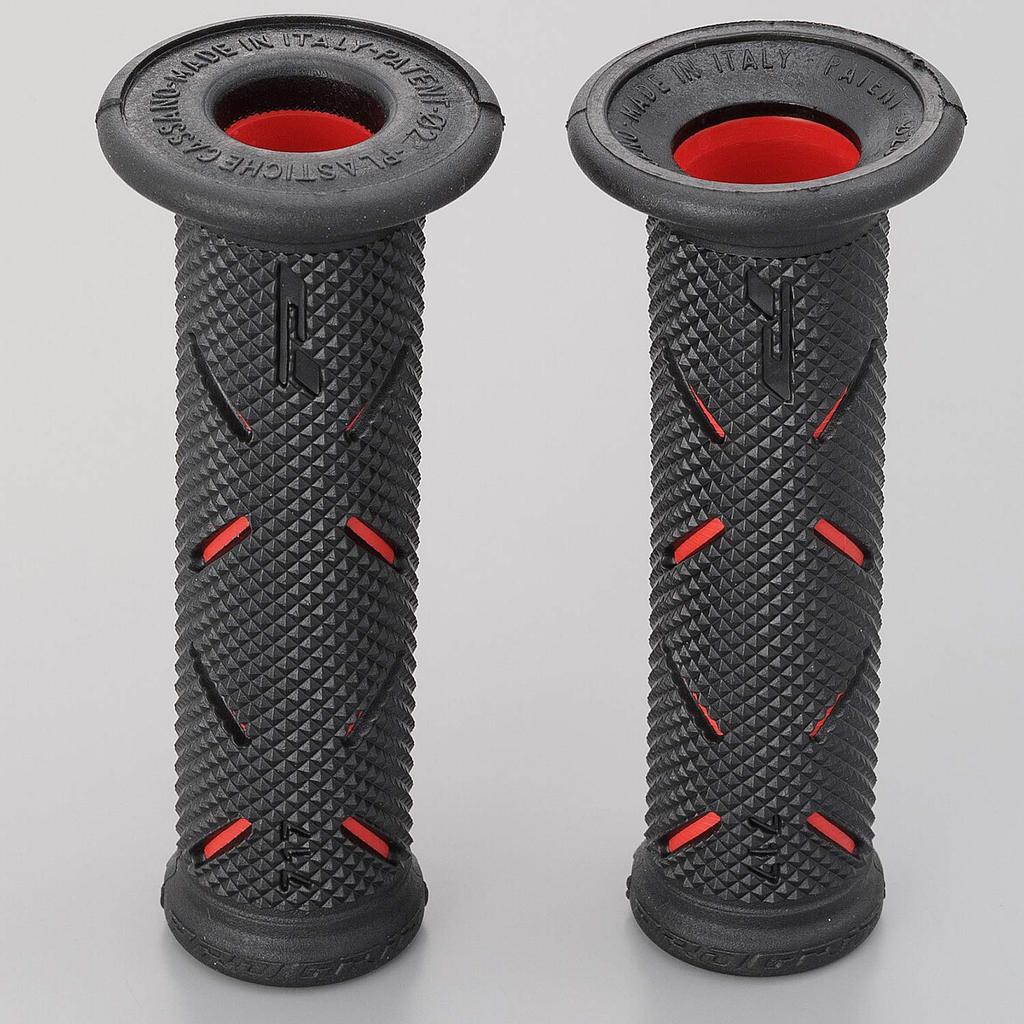 Daytona PROGRIP Motorcycle for Handlebar 717 98037 Grips, 122mm, 22.2mm Diameter, Anti-Vibration Gel, Type, Red,