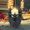 Skull Candle Holder Halloween Decorations Spooky Tealight Cup Gothic Decor Resin Candlestick Crafts for Party Halloween