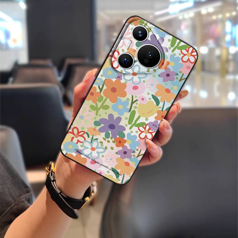 Масляная живопись Пылезащитный чехол для телефона для Huawei P70 Pro/Pura 70 Pro+ Ударопрочный ТПУ Прочный Мультяшный Полная защита Мягкий чехол