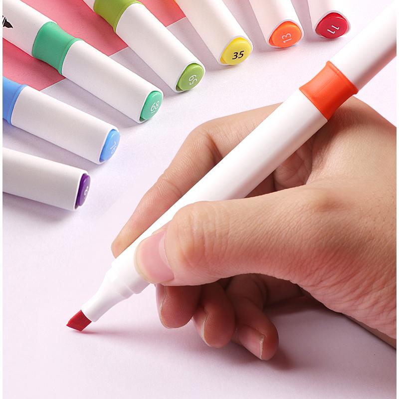 Double Head Soft Head Marker Water Based Marker Set Painting Marker Student Marker Pen 24/36/48/64 Colors Triangular Marker