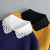 Korean Style Fake Collar for Womens Embroidered Autumn and Winter Decorative False Collar Half Shirt Detachable Collar Tie