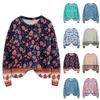 Long Sleeve Pullover Sweaters For Women O Neck Casual Cute Printing Knit Oversized Sweater