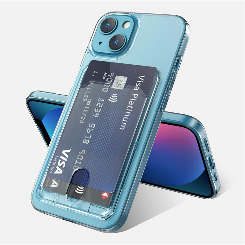 Роскошный прозрачный держатель для карточек чехол-кошелек для iPhone 15 14 Plus 13 12 11 Pro Max XR ударопрочный прозрачный жесткий акриловый чехол