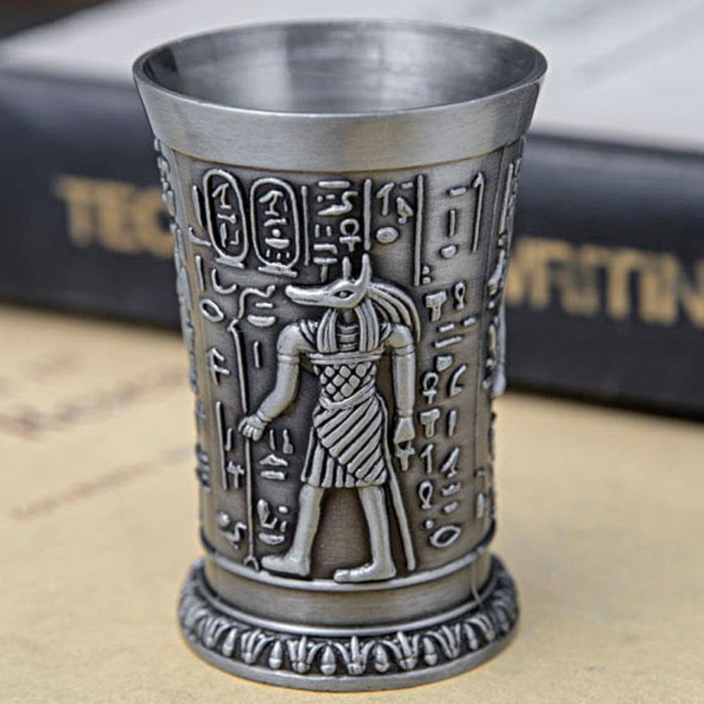 Silver Vintage Shot Glass Zinc Alloy Decoration Ornaments Mini Cup Gift Office Desk Decor
