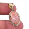 Натуральный родонит, драгоценный камень, 925 стерлинговое серебро, двухцветный кулон 1,50" W6B75