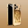 Роскошный Золотой Корона Буква М Узор Металлическая Краска Стеклянный Чехол Для Телефона Для iPhone 17 Pro Max 11 12 13 14 15 16 Plus 17 Air 16E Чехол