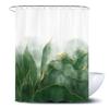 Tropical Green Leaves Plant On White Background Odorless Shower Curtains for Bathroom Showers and Bathtubs Decor with Hooks