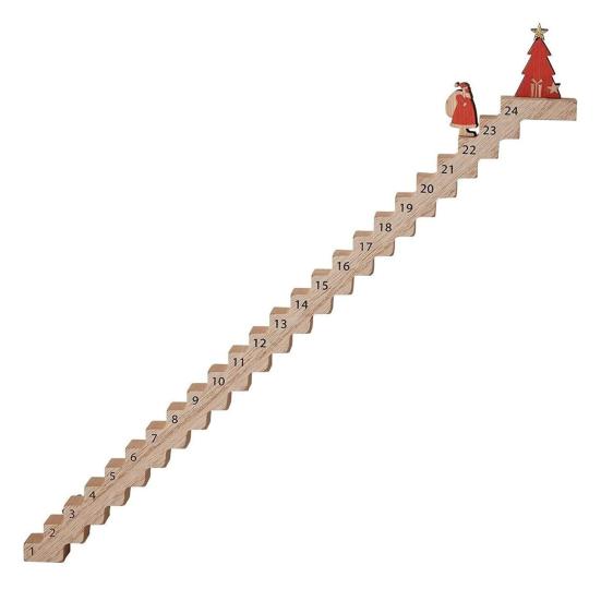 1Pc/2Pcs Wood Stairs Climbing Christmas Advent Calendar Santa's Staircase Countdown Calendar Interactive Climbing Stair Toy for Holiday Decor