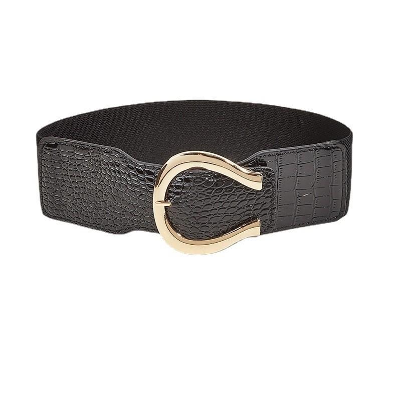Gold Buckle Fashion Decoration Women Casual Wide Waist Belt For Use Daily