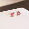 Fashiona New In Heart-shaped Earrings for Women Simple Sweet Small and Fresh Ruby Earings Stud Suitable for Daily Jewelry Gifts