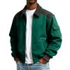 Men's Solid Color Pocket Zipper Jacket Men's Sports Large Size Casual Jacket