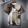 Humorous funny cat graphic t-shirt neutral hip-hop personality 3D printed animal streetwear short sleeve t-shirt summer