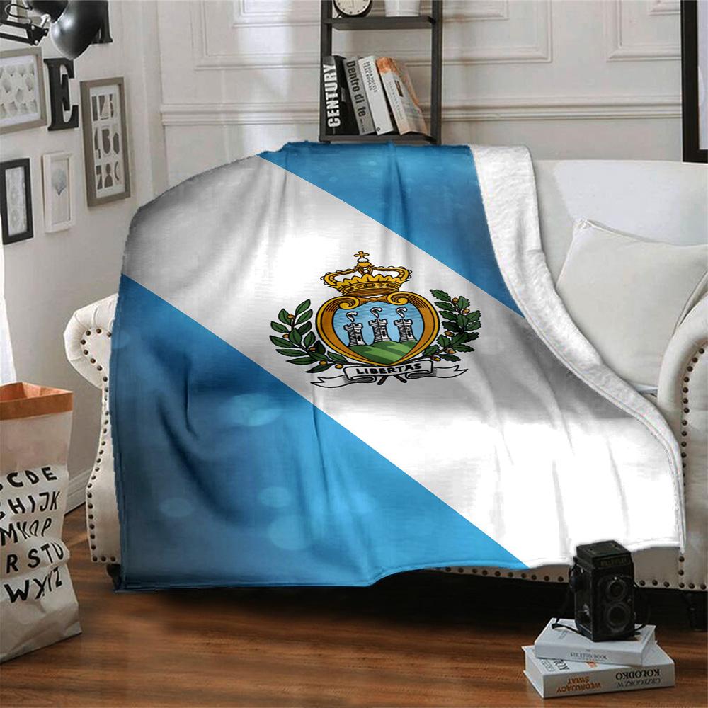 San Marino Print Flannel Blanket High Quality Warm Comfortable Cover for All Seasons Perfect for Gifts Home Decor