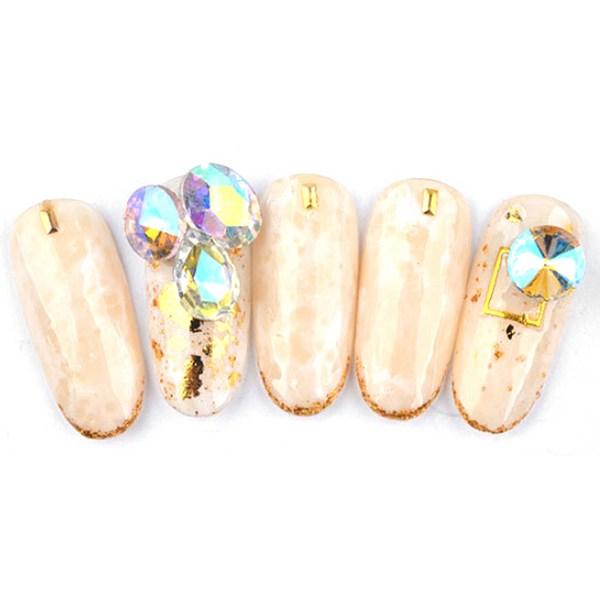 May Brown 3D Cut Nail Stone Parts 12-piece Set M02179, Opal Silver, 1 Set