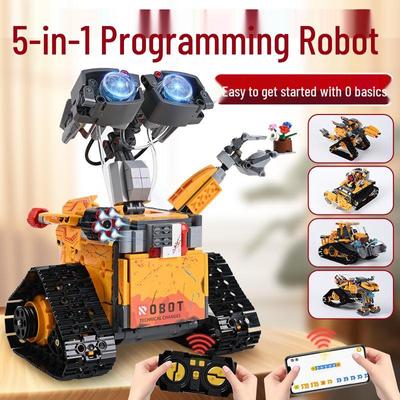 Программируемый робот Wall-E «Пять в одном»: Сборные строительные блоки, Электрическое научное образование, Пульт дистанционного управления, Совместимы с Lego