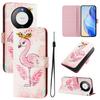 Flamingo Luxury Painted Leather Case Wallet PU Leather Book Style Cover for Huawei P20 P30 P40 P50,Pura 70,Mate 60,Mate 70,Honor 50...