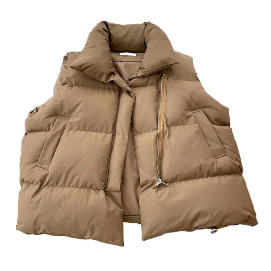 Женский пуховый жилет, легкая куртка без рукавов на молнии, теплая стеганая куртка на осень и зиму, повседневная верхняя одежда с карманами