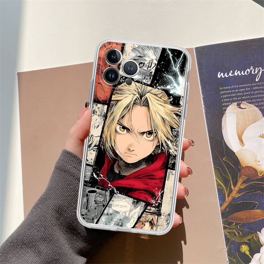 Аниме F-Fullmetal A-Alchemist Прозрачный чехол для телефона для iPhone 16 15 14 13 12 11 Pro Max Plus Мягкая накладка