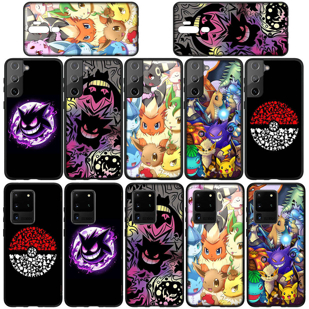 Чехол для iPhone 17 16 15 Xiaomi Poco Redmi Note 14 13 12 11 Pro Max X 16e Samsung Galaxy S25 S24 S23 OPPO Huawei Pokemon Pikachu GO Gengar Чехол для телефона