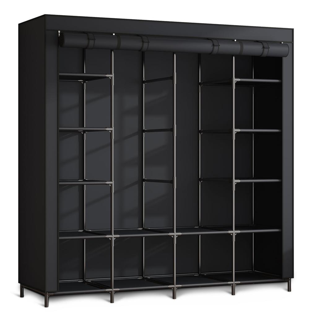 Large Textile Wardrobe Massido Ms-804 Black