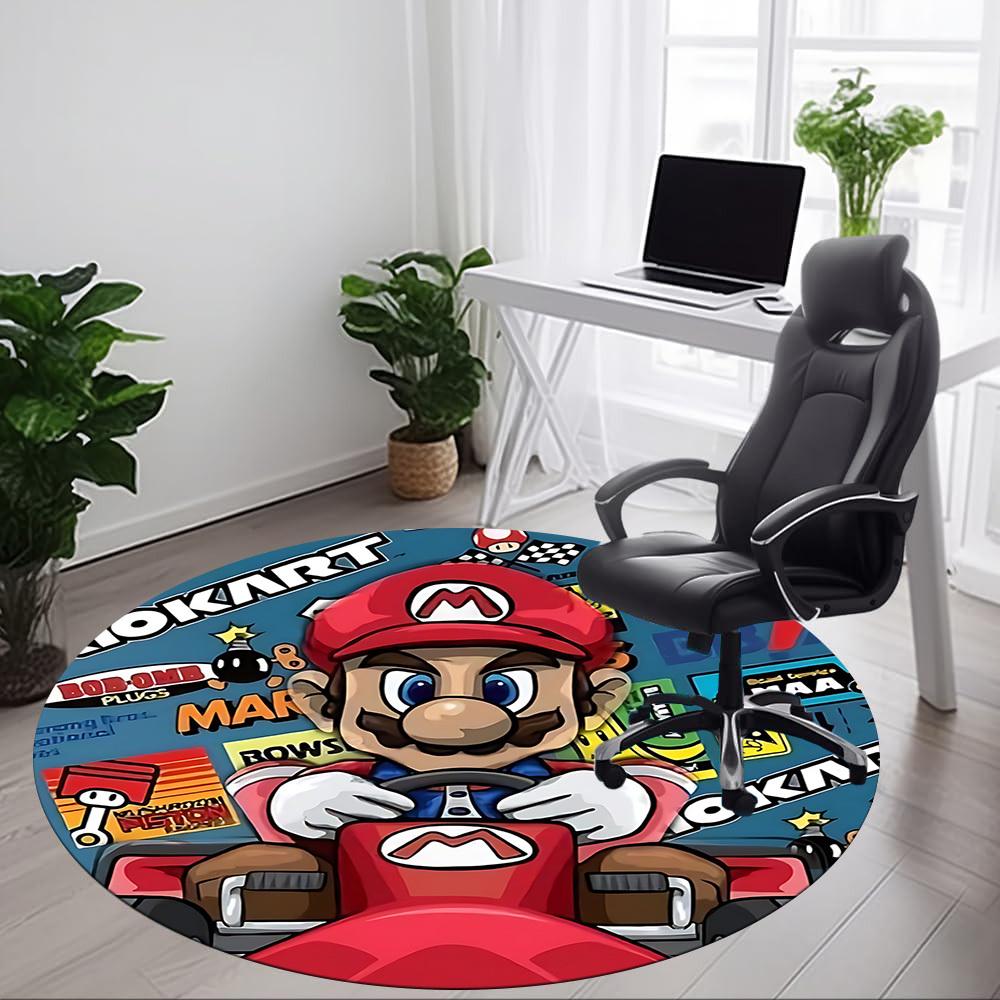 1 шт. Круглый ковер для гонок Mario Kart, для офиса, под офисные стулья, спальни, гостиной, домашний декор a0926202