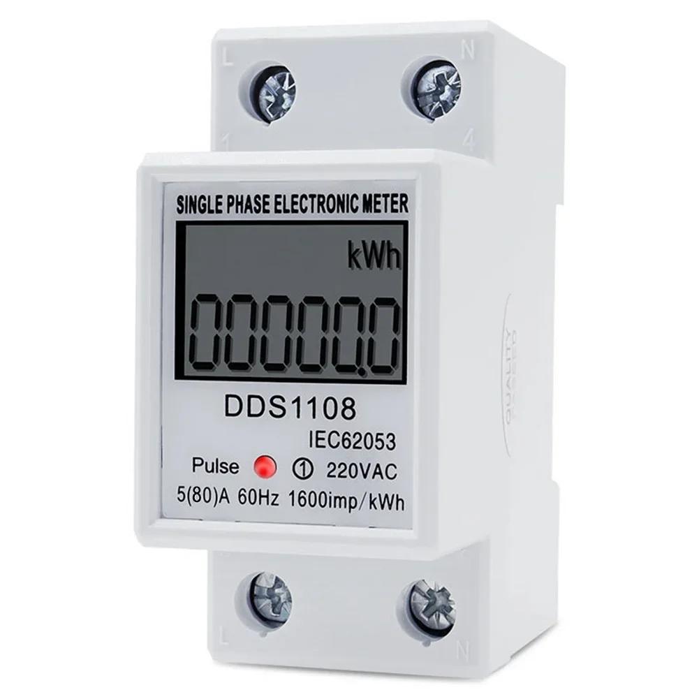 Energy Meter AC 220V Meter 79*66*36mm LCD Digital Power Meter Effortless Installation Energy Monitoring System