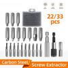 22/33Pcs Screw Extractor Drill Bit Set Magnetic Extension Bit Holder Damaged Screw Removal Tools Broken Head Bolt Extractor