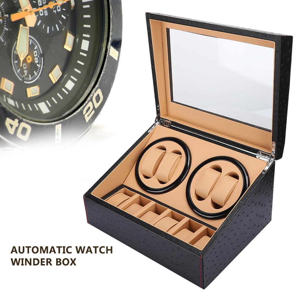 4+6 Автоматический заводной ящик для часов Дисплей Ящик для хранения наручных часов Механические часы