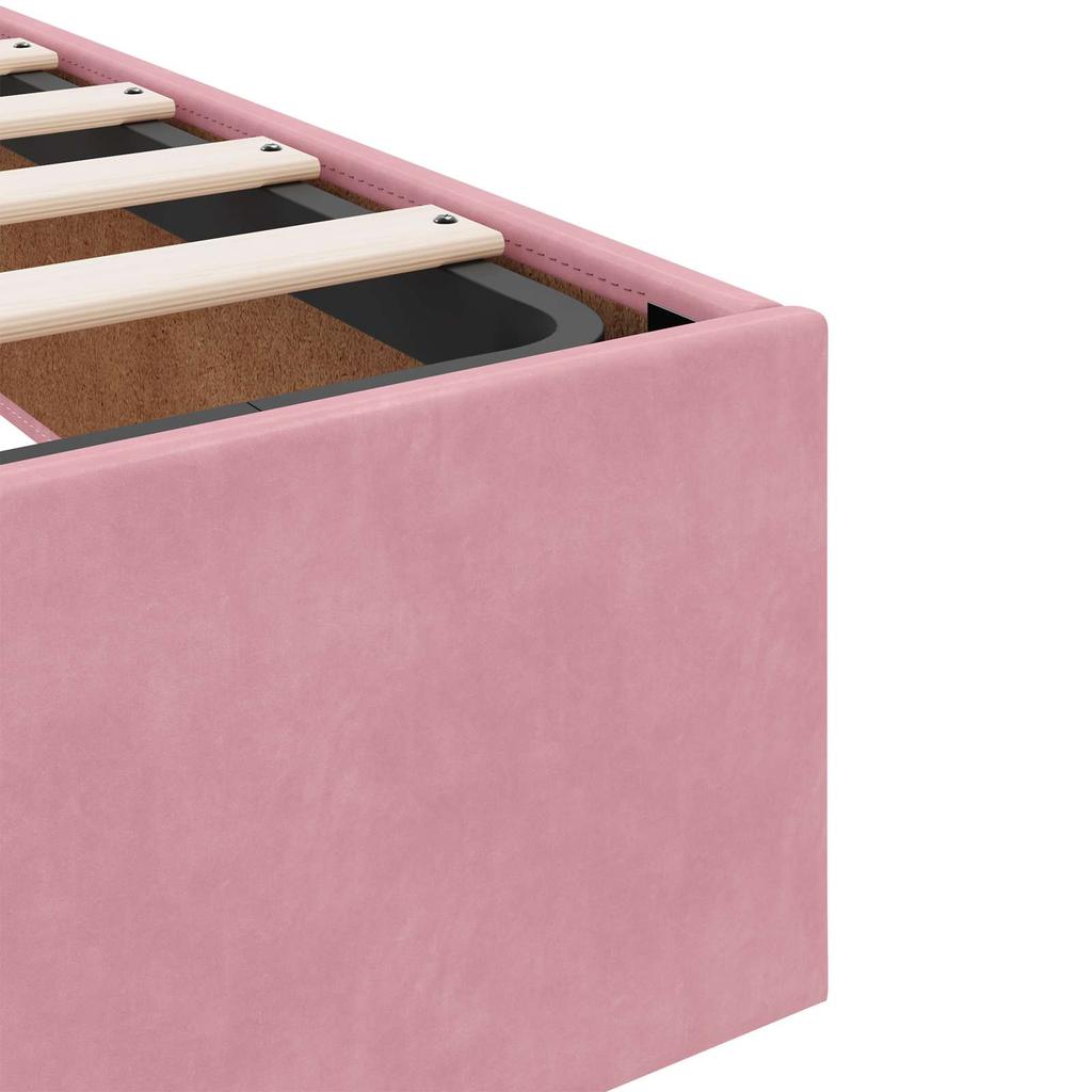 Storage Bed with Headboard Pink 180 x 200 cm Velvet