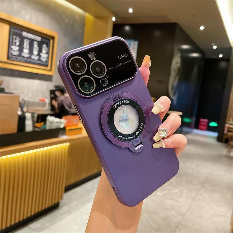 Подходит для чехла для телефона IPhone14, Матовый ПК Магнитная подставка Полная защита 13, Защитный чехол для Apple 15Promax