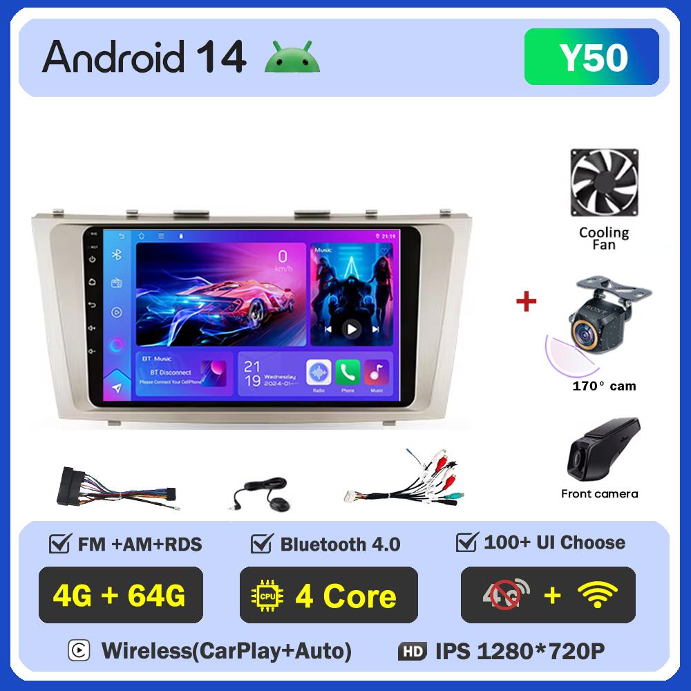 Android 14 для Toyota Camry 40 50 2006-2011 Автомобильный радиоплеер стерео головное устройство автомобильные мультимедийные интеллектуальные автомобильные системы без 2din