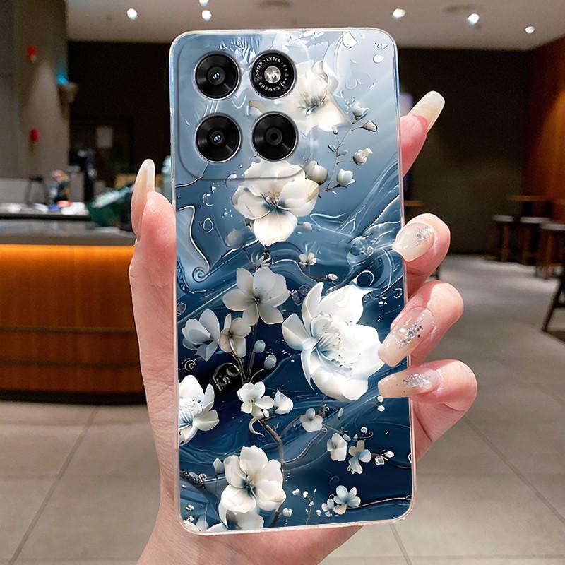 Phone Case For Motorola Moto G67 / Moto G77 Capa Coque Butterfly Bow Protective Casing Transparent Soft Silicone TPU Cover Funda