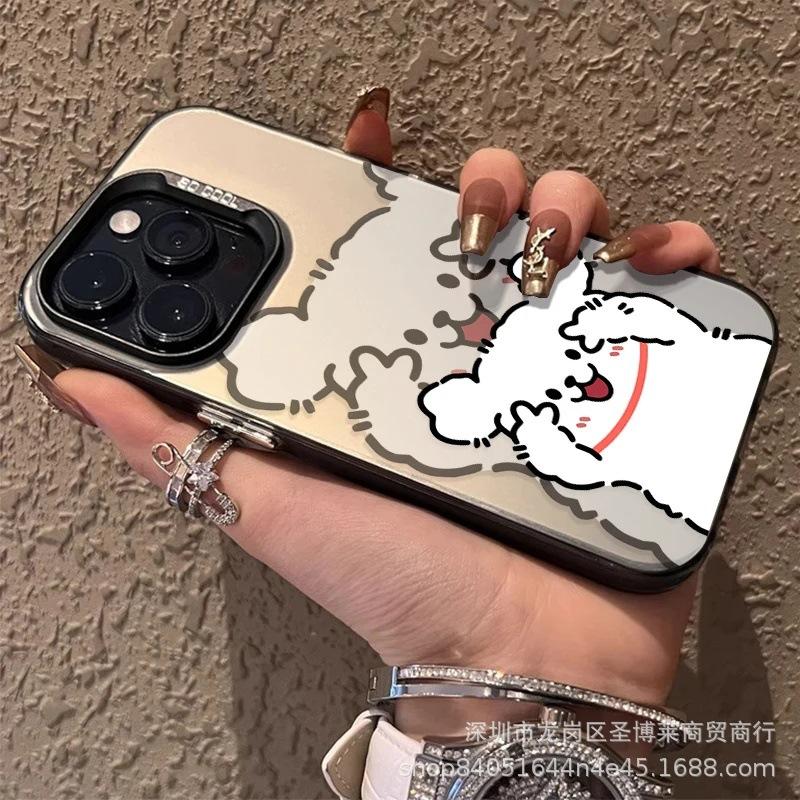 Милый щенок наносит Apple 15 цвет серебристый iPhone14Pro креативный 11promax матовый 16 защитный чехол 17