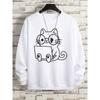 Gentleman Cat At Work Print Women Sweatshirt Hip Hop Loose Hoodie Autumn New Hoody Fashion Streetwear Pullover O-Neck Women's Cloth