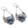 Серьги из серебра 925 пробы ручной работы с яшмой K2, голубым топазом, 2,17 дюйма JCE481-81