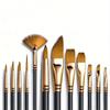 12 PCS Nylon Bristle Brush Set, Nylon Flat Brushes, Watercolor Brushes, Oil Paint, Artists, Amateur Acrylic Painting