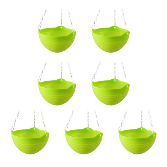 7 шт. подвесных кашпо дренаж металлические цепочки пластиковые отверстия и цветочные горшки с подвесными цветочными горшками