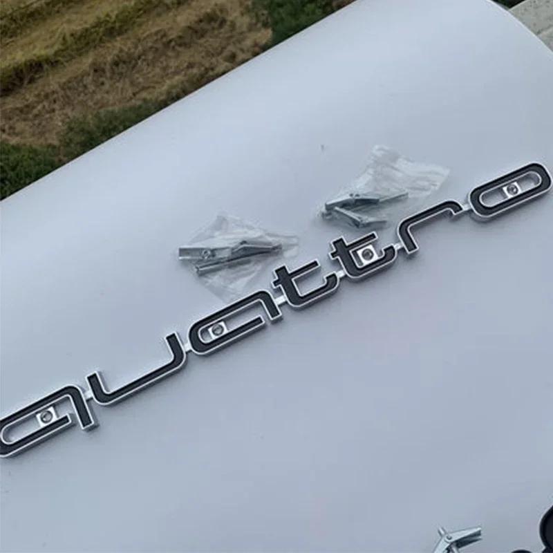 For kcpn5 ABS Car Accessories Quattro Logo RS3 RS5 A6 RS4 RS6 A7 A8 Q3 Q5 RS7 A3 A4 A5 Q7 S3 S7 Front Grille Emblem Badge Styling