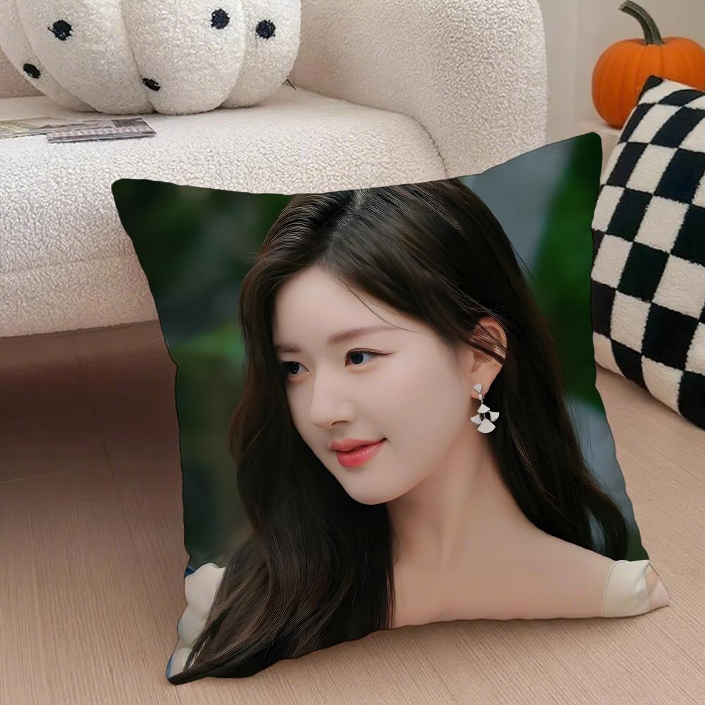 Cute Talented Chinese Beautiful Actress RRosy Cushion Cover Throw Pillow Cover Hidden Button Durable Polyester Chair Cushion