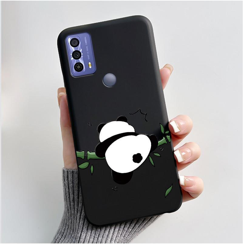 Phone Funda For TCL 20B 20Y 20E Case Aesthetic Cute Cat Astronaut Black Soft Silicone TPU Capa for TCL 20E 20Y 20B Back Cover