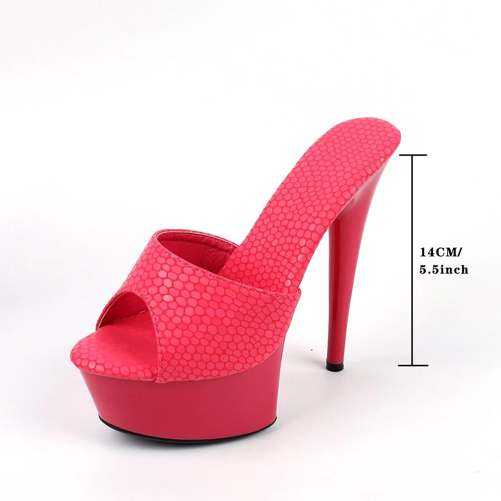 Женская обувь, весенние пикантные сандалии на прозрачном каблуке, тапочки, обувь для вечеринок и клубов, каблук 14 см, платформа 4 см, LFD-B3552