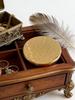 Аксессуары для красоты от люксового бренда, Золотое круглое карманное зеркало, Портативное двустороннее складное зеркало для макияжа, Карманное косметическое зеркало, Подарок для женщин