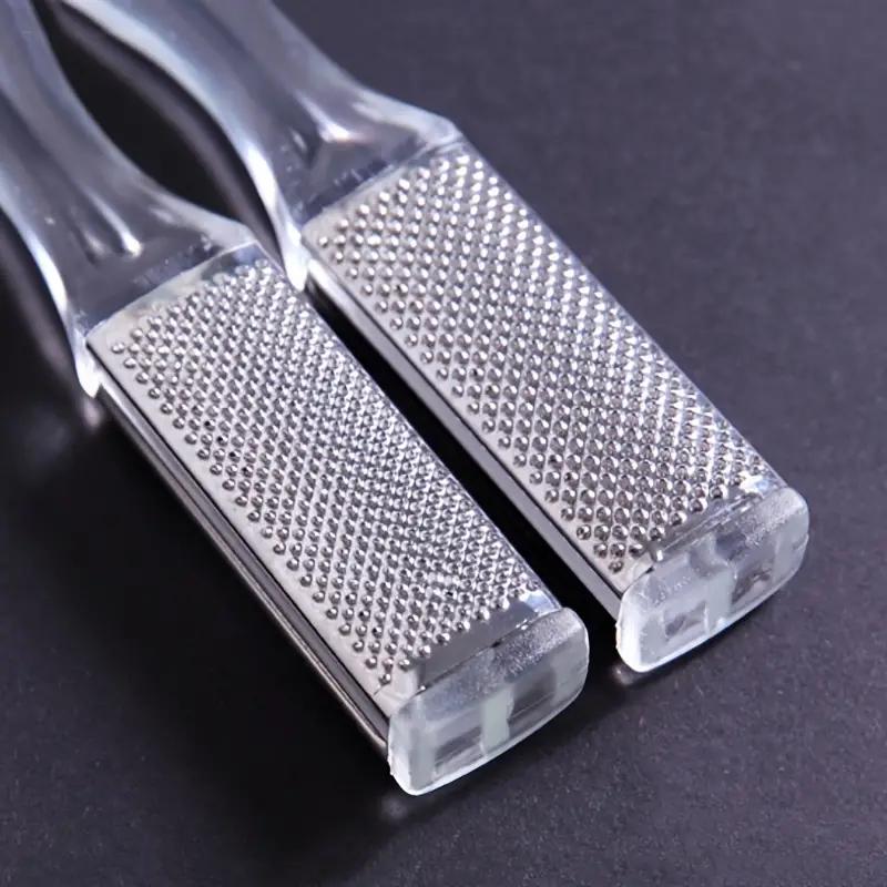 Двусторонний напильник для ног и средство для удаления мозолей, инструмент для ухода за кожей, пластиковый портативный напильник для педикюра