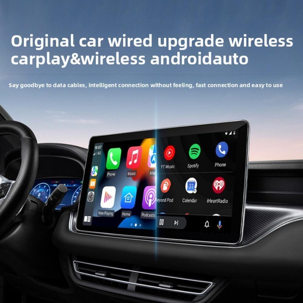 Plug and Play Wireless CarPlay Box Short Convert Wired to Wireless for iPhone Android Auto